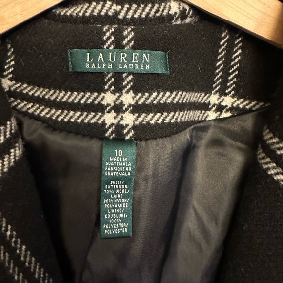 Ralph Lauren Windowpane Plaid Wool Wrap Coat sz 10 - Picture 4 of 10